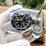 Replica Tudor Black Bay Stainless Steel Black Dial Blue Bezel Watch